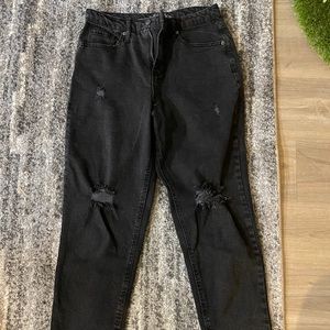 High waisted black jeans